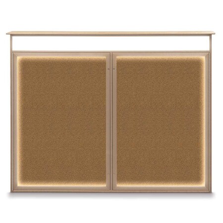 United Visual Products Double Door Enclosed Indoor Letterboard UV1127-WHITE-BLUE